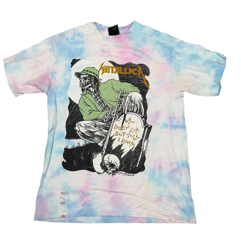 Vintage 1994 Metallica Pushead Tie Dye Shirt Giant Large Wherever I May Roam